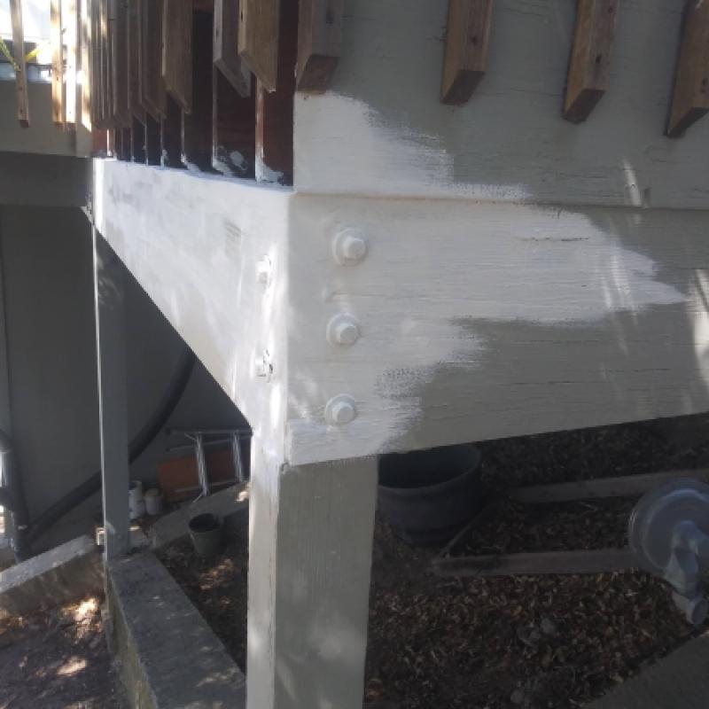 San Rafael Dry Rot Deck Repairs Post And Beam Primed Long View
